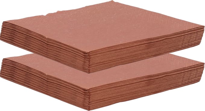 Maki uni servetten - 40x st - 33 x 33 cm - koper - lunch/diner servetten