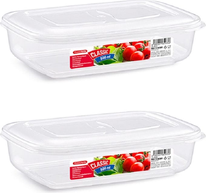 Plasticforte Vershoudbakje vriezer en magnetron - 4x - 800 ml - kunststof