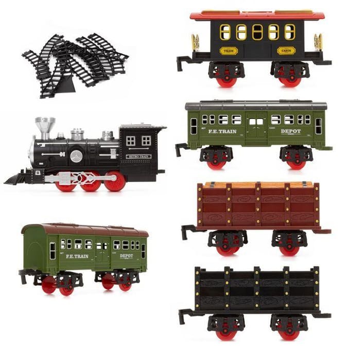 Springos® Speelgoedtrein - Stoomgeluid - Met afstandsbediening - 18 Delig