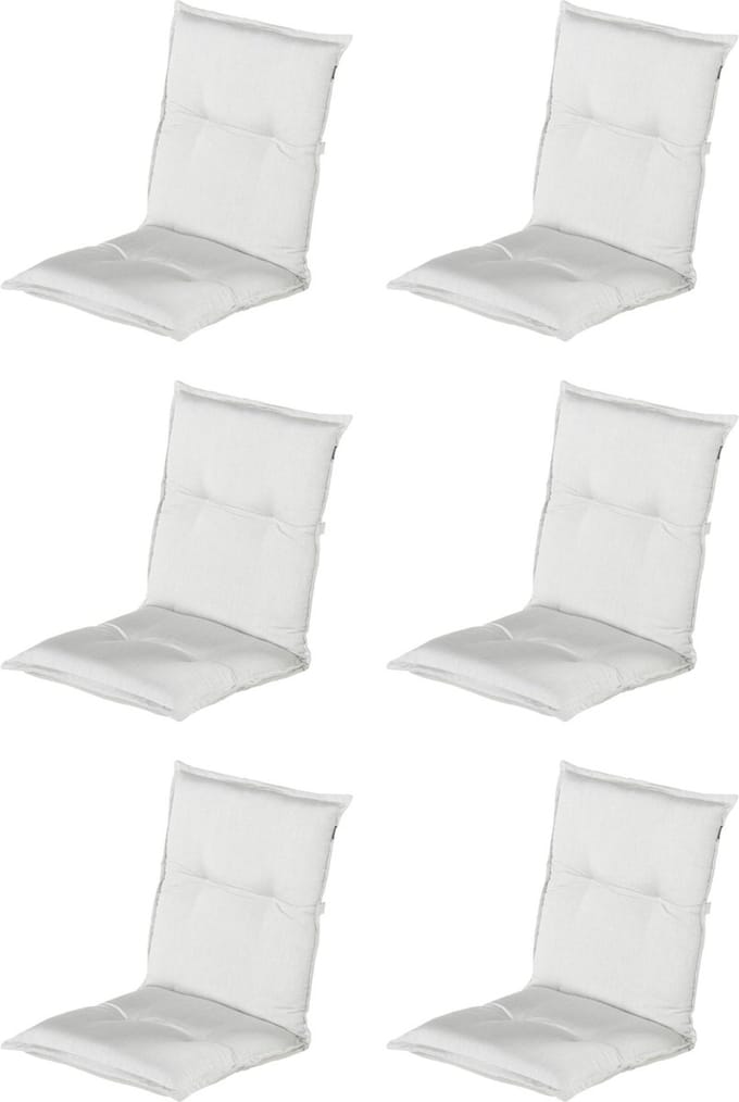 Hartman - Tuinkussen - Lage Rug - Lichtgrijs - 100x50cm - Standenstoel - 6 stuks - Universeel