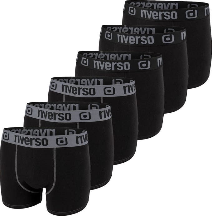 riverso Heren Boxershorts RIVOle 6-Pack Zwart M