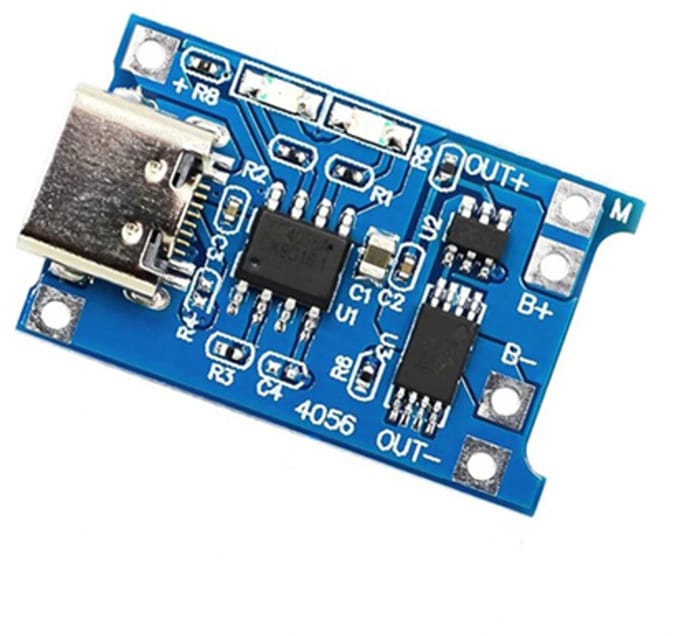 TP4056 USB C Li ion lader 1A laadmodule met protectie voor 18650 en lipo 1 cel