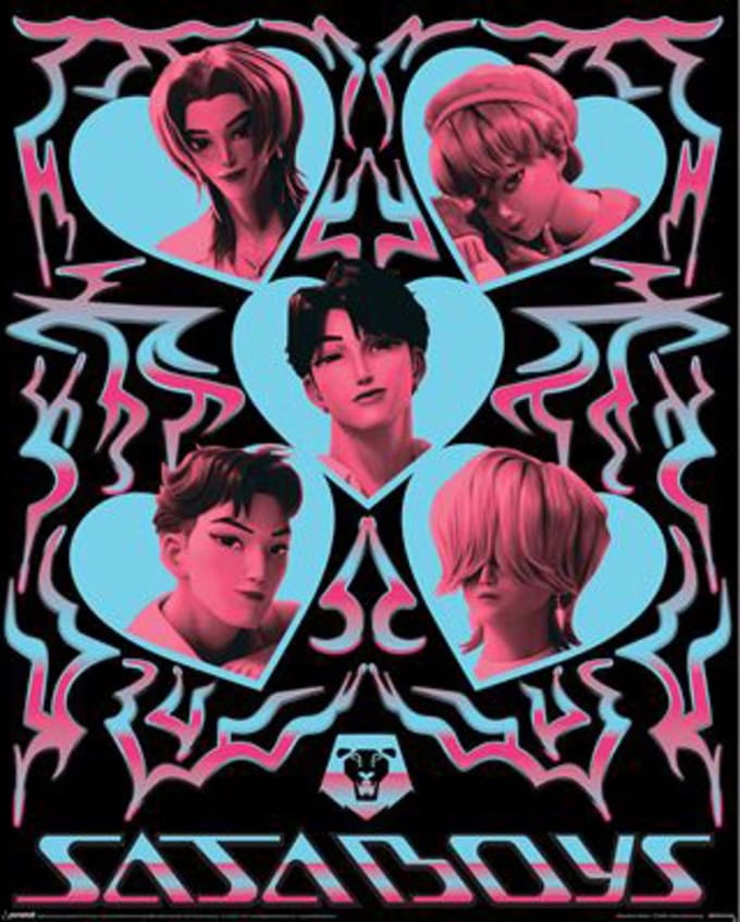Poster K-Pop Demon Hunters - Saja Boys Hearts 40x50cm