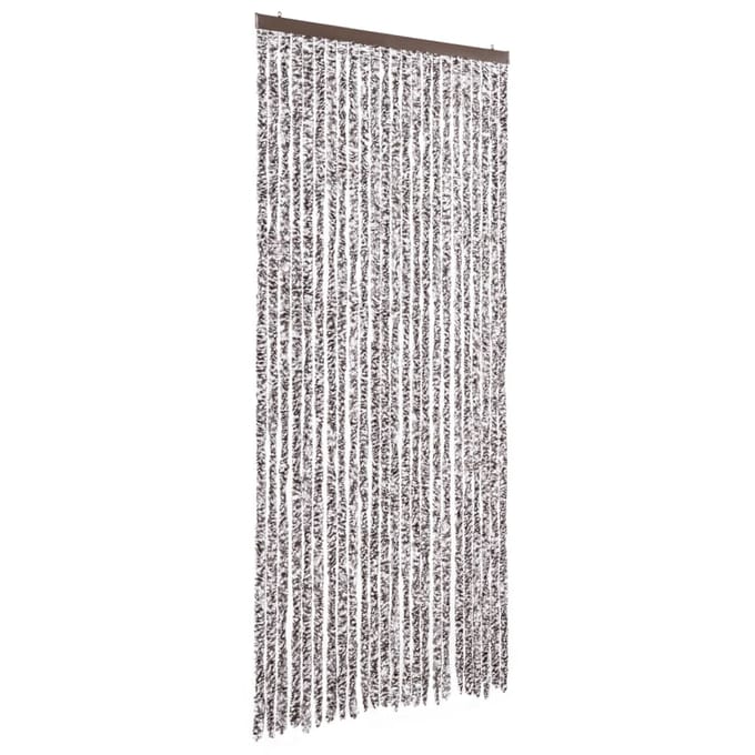 vidaXL - Vliegengordijn - 100x200 - cm - chenille - bruin - en - beige