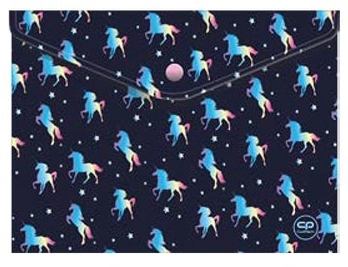 Coolpack Pastel Kaart A4 met Drukknop - Eenhoorn Blauw