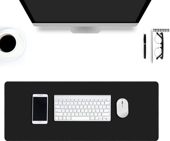 EtuiTab - Leren Muismat - 90x40cm - Zwart;Rood - Apple Magic Mouse