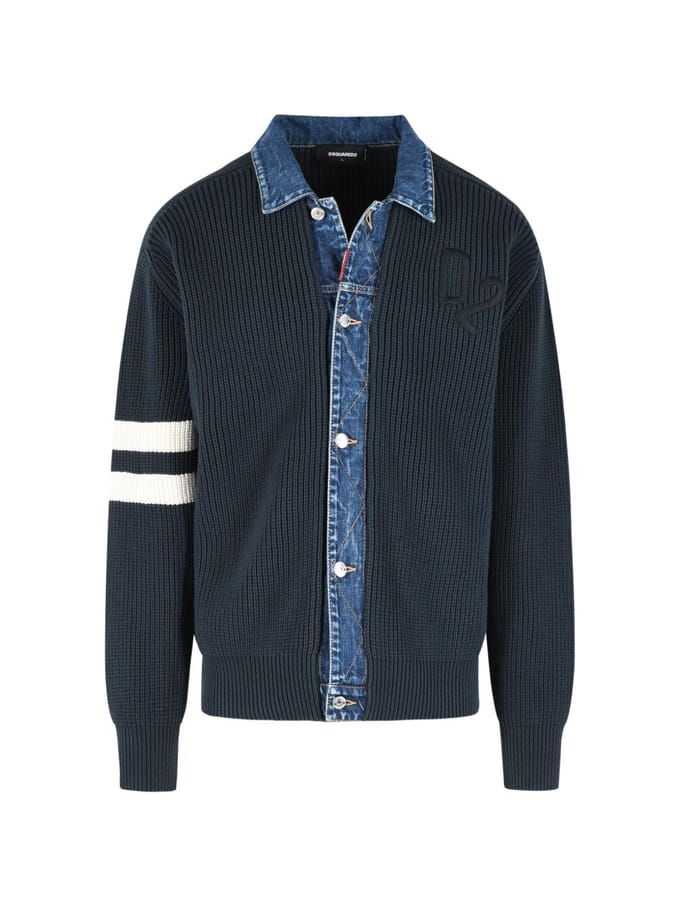 Dsquared2 vest blauw man halsband denim