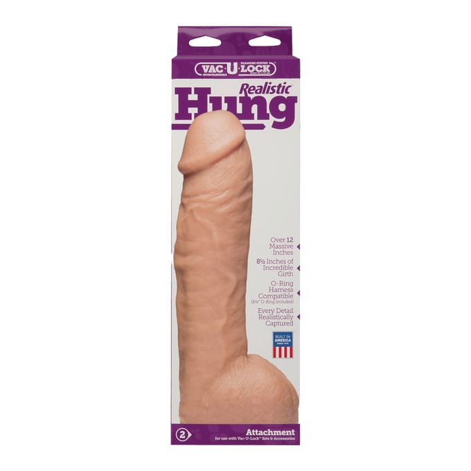 Doc Johnson Vac-U-Lock realistische dildo Vac-U-Lock Realistic Hung wit - 30,73 cm