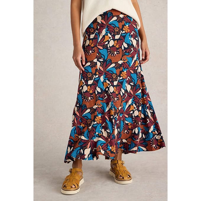 White Stuff Sara Maxi Skirt Navy Print Taglia: 8 REGULAR | Maxi gonne Outlet | Donna | Blu