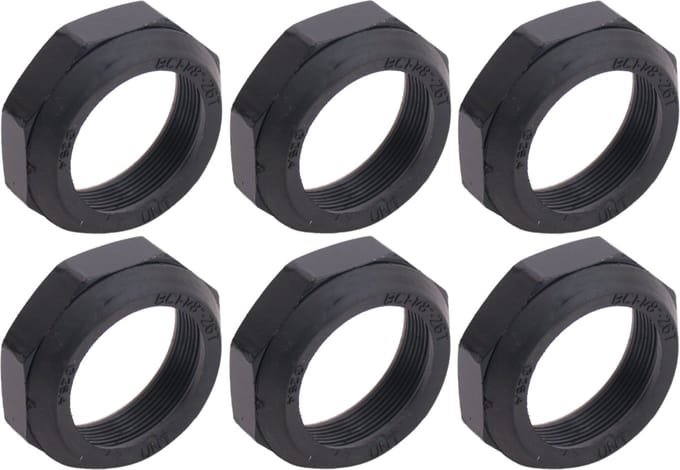 Bofix Balhoofdbovenmoer Open 1 1/8'' Aluminium Zwart 6 Stuks