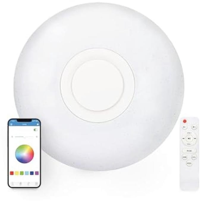 Led-plafondlamp met geïntegreerde luidspreker en RGB verlichting - 30W, 40 cm