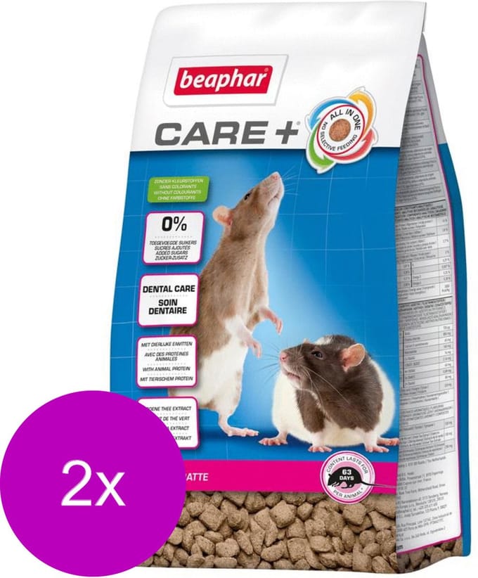 Beaphar - Care+ Rat - 2 St à 700 gr - Rattenvoer