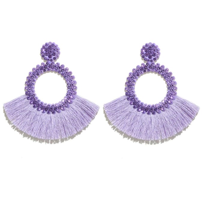 Fringe Oorbellen met Lavendel Strass van Cilla Jewels