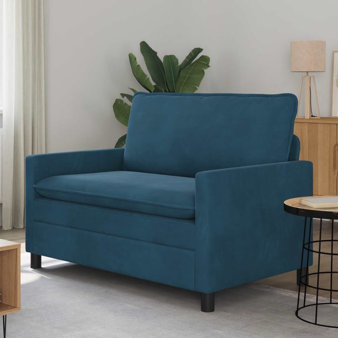 vidaXL - Bank - Blauw - 126 - x - 81 - x - 87,5 - cm - Fluweel