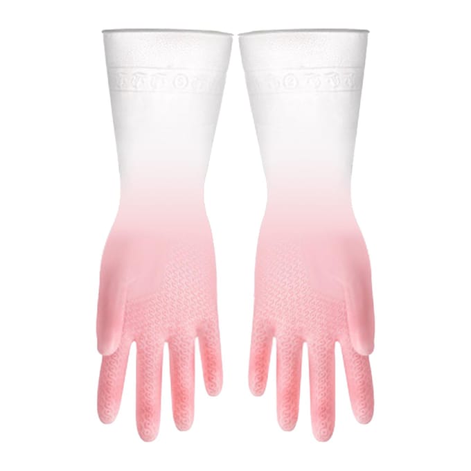 Gants de Cuisine Réutilisables Ajustés Multifonctionnels Vaisselle Nettoyage Imperméables Durables Ménagers rose