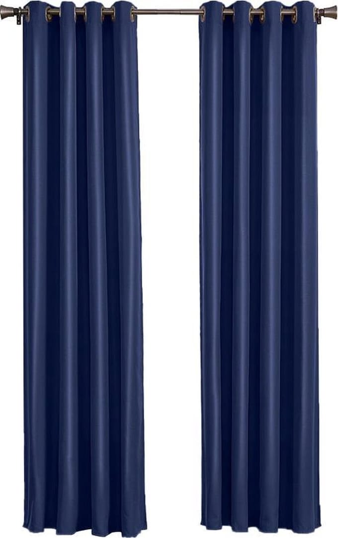 Larson - Luxe effen blackout gordijn - met ringen - 3m x 2.5m - Donkerblauw