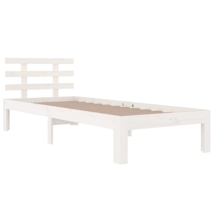 vidaXL - Bedframe - massief - hout - wit - 100x200 - cm