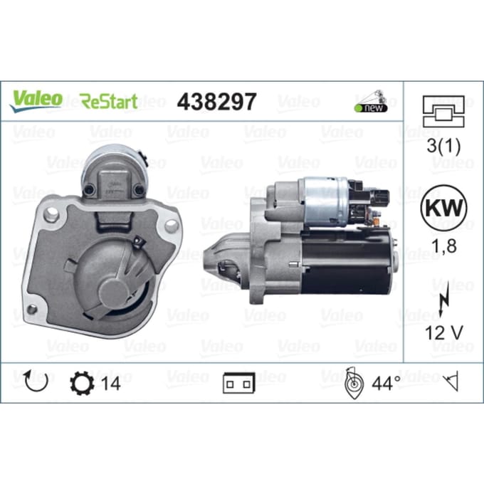 Starter VALEO ORIGINS NEW STOP&START; VALEO 438297