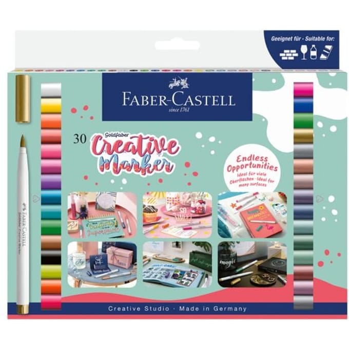 Faber Castell Marker creatief Goldfaber - set a 30 stuks Happy Creating - FC-161002