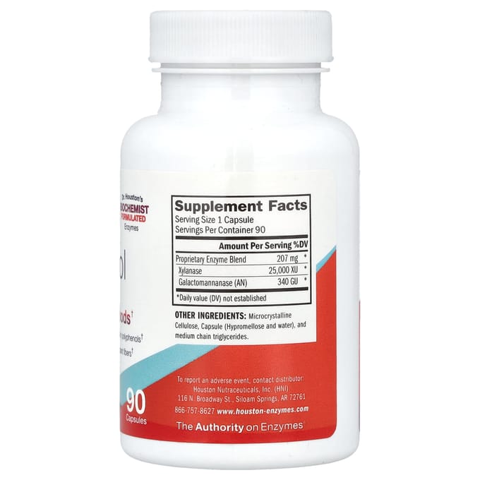 Houston Enzymes, Zonder fenol, 90 Capsules