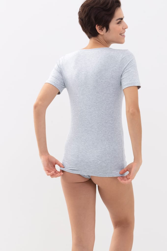 Top 1/2-lange mouwen Serie Cotton Pure Light Grey Melange