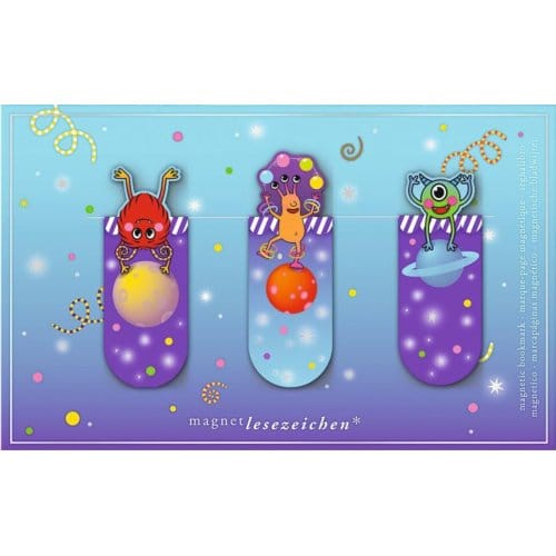 Magnetische boekenlegger - Monster - set van 3 - 2,1x5,5cm