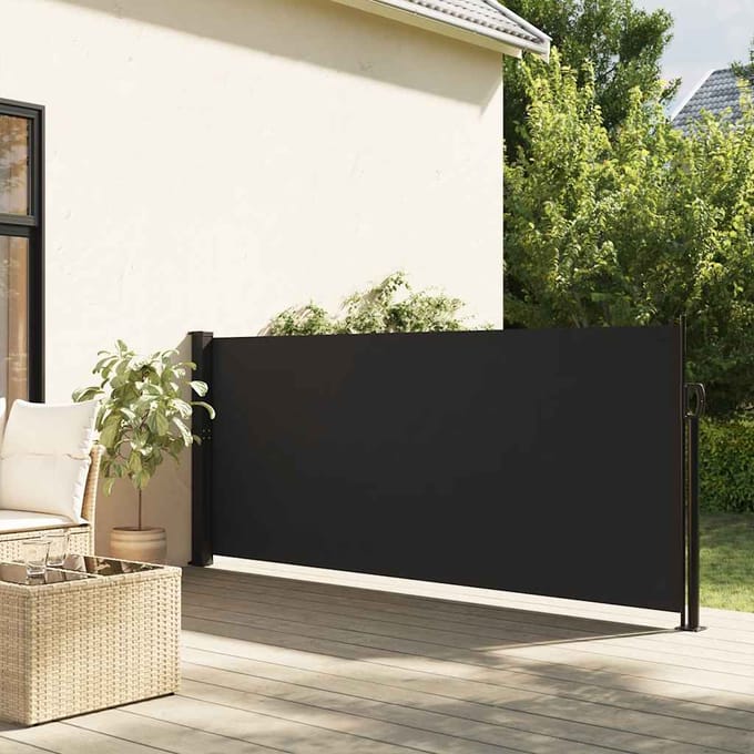vidaXL - Windscherm - uittrekbaar - 140x500 - cm - zwart