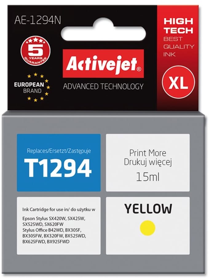 Originele inkt cartridge Activejet AE-1294N Geel