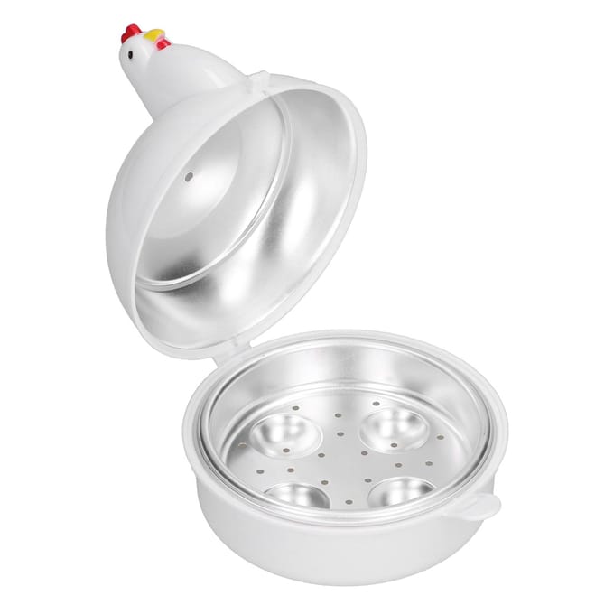 Eierkoker 4 Eieren Vorm van Kip Hittebestendig Magnetron Eierkoker voor Thuiskeuken white