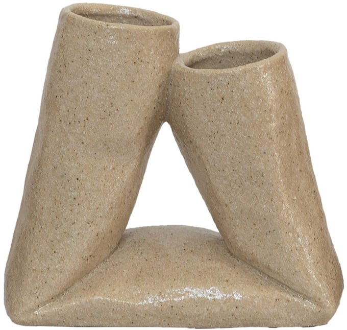 Aardwerk vaas Looped beige