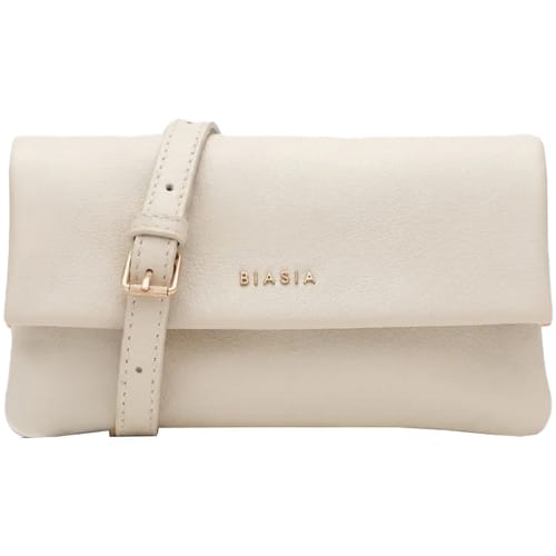 BIASIA Leren schoudertas Ranch Small Flap Bag Avorio wit