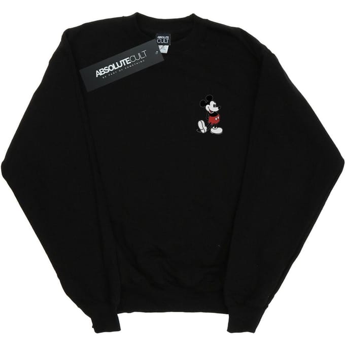 Disney Heren Mickey Mouse Kickin Retro Borst Sweatshirt (Zwart)
