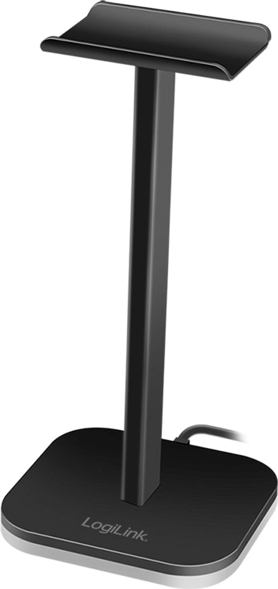 LOGILINK Professional Headphone stand with RGB light, 225 mm height, black