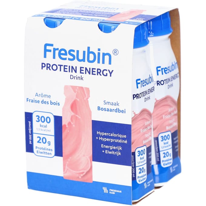 Fresubin Protein Energy Drink Bosaardbei 4x200 Drinkbare oplossing