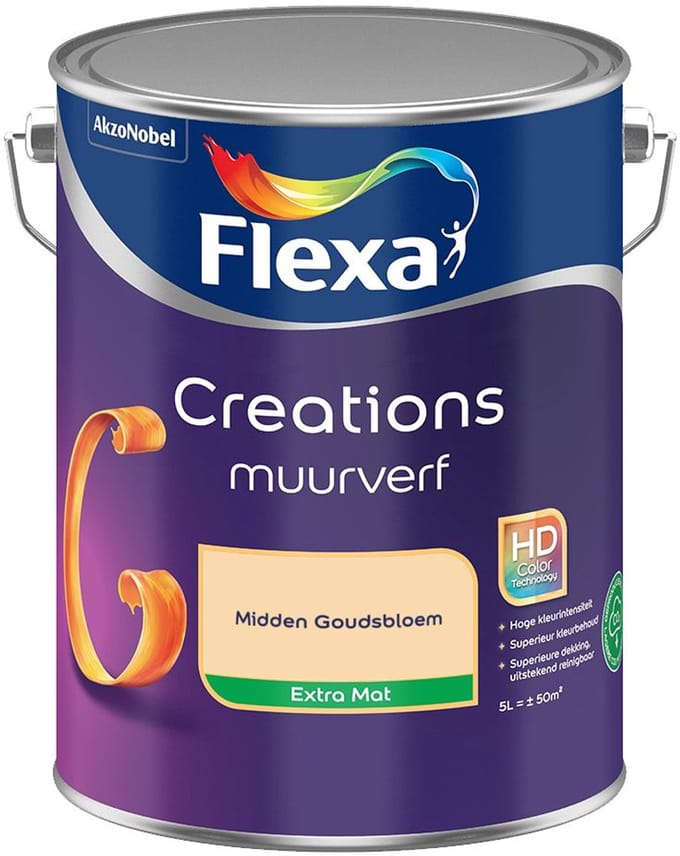 Flexa - Creations Muurverf Extra Mat - Midden Goudsbloem - Mengverf - 5 L
