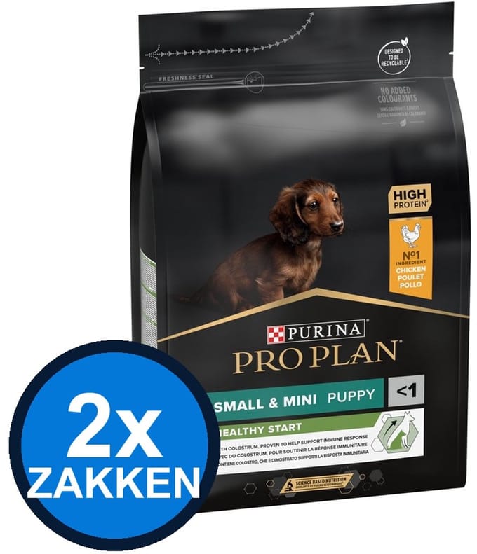 2x Pro Plan - Puppy Small & Mini Healthy Start Kip - Hondenvoer Droogvoer - 3 kg