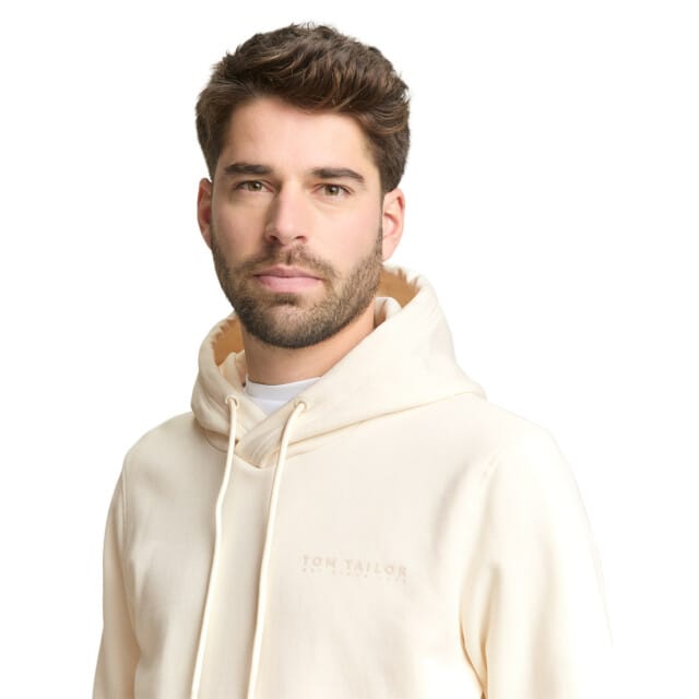 Tom Tailor - Hoodie - Mannen - M - Gebroken wit - Katoen - 1048635
