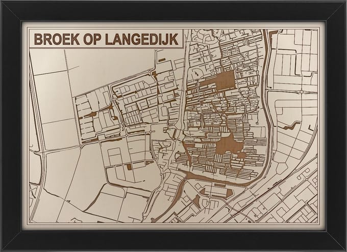 Houten stadskaart van Broek op Langedijk
