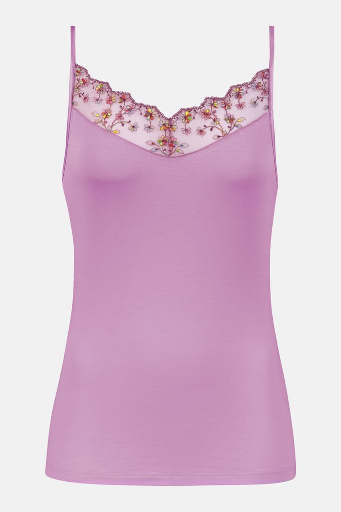 Top met spaghettibandjes Serie Delighted Frozen Orchid