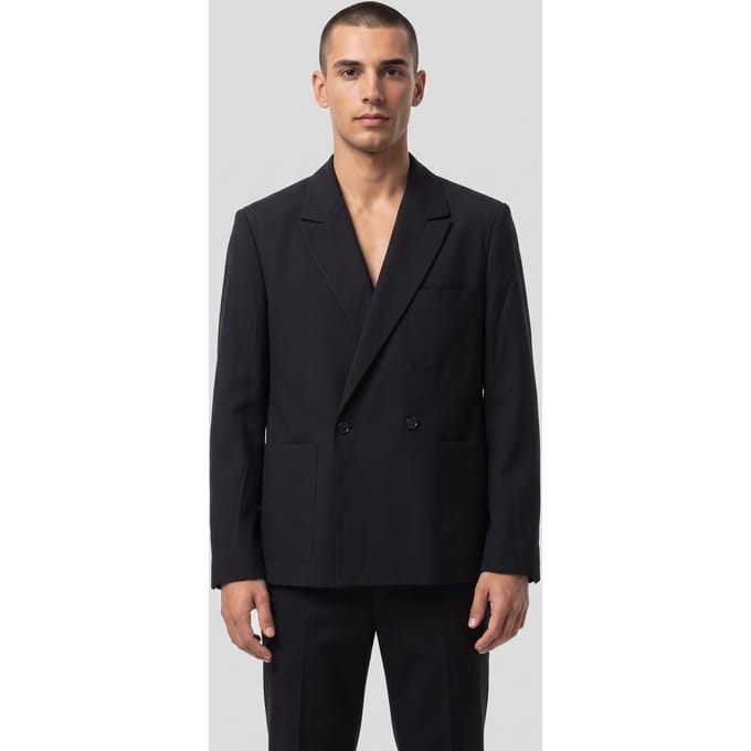 ARKET Short Double-face Wool Jacket Blue Taglia: 48 | Blazers Outlet | Uomo | Blu