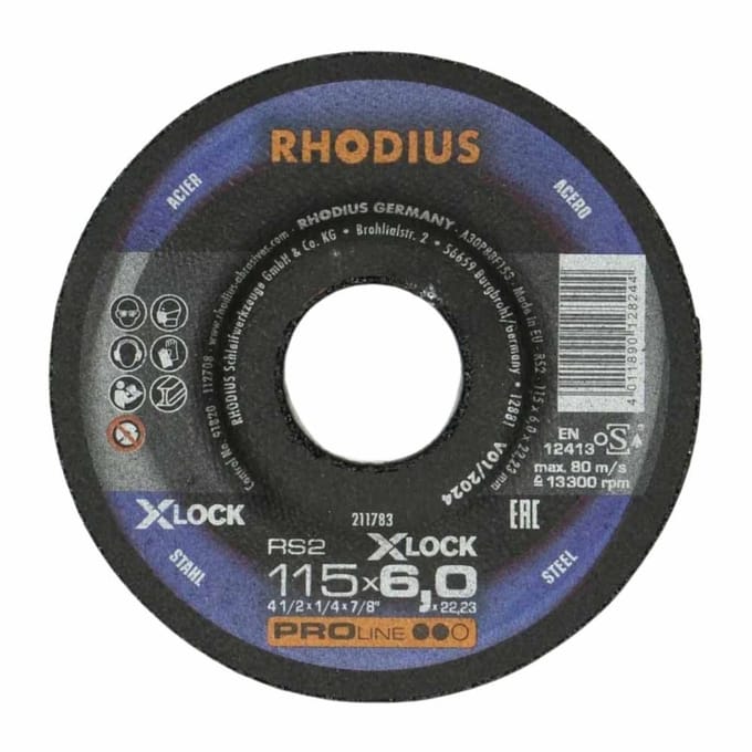 Rhodius - Afbraamschijf voor metaal - Pro - 115 x 6,0 x 22,23 mm - X-Lock RS2