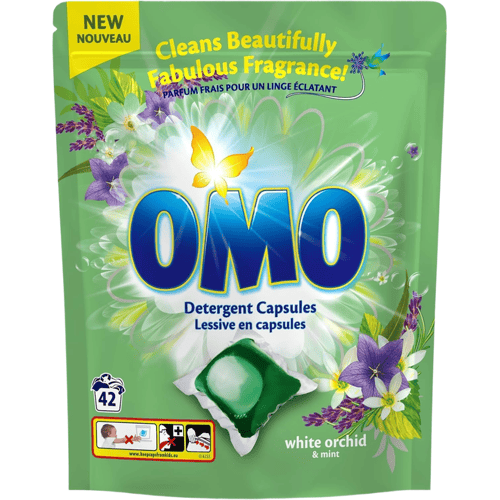 Omo Wascapsules Flowerly White Orchid 42 stuks
