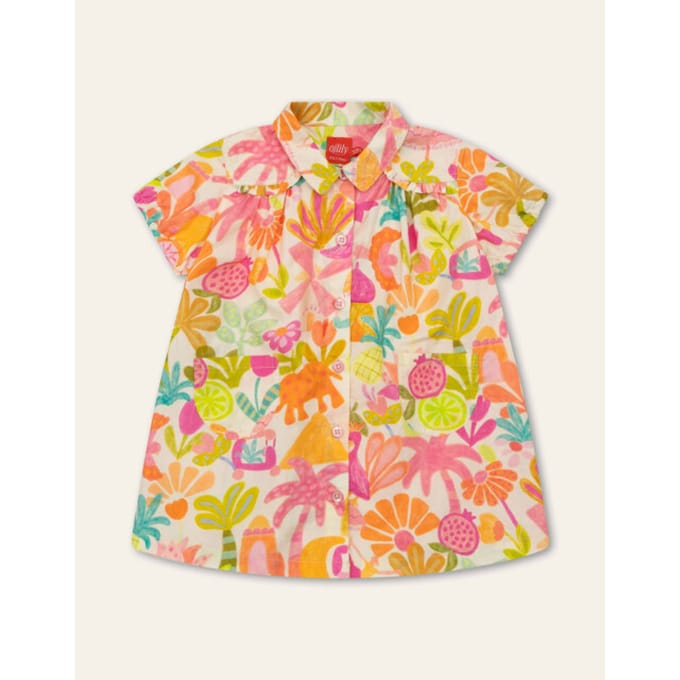 Oilily Daloo Jurk- maat98/3T Almond Oil