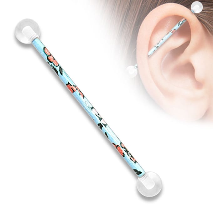 Industrial piercing vrolijke print - LMPiercings