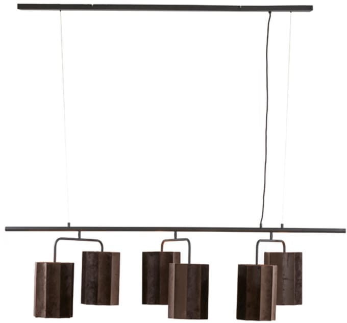 Light & Living Hanglamp Edisa 6-Lamps - Donkerbruin