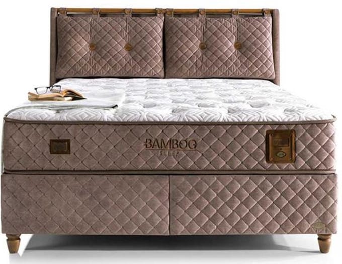 BSS Bedding bamboo Sleep - boxspring bed met opbergruimte - boxspring 140x200 - incl. luxe matras en hoofdbord