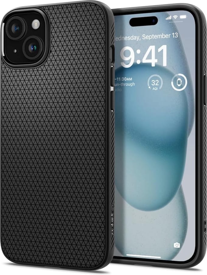 Geschikt voor Spigen Apple iPhone 15 Liquid Air hoesje - Zwart