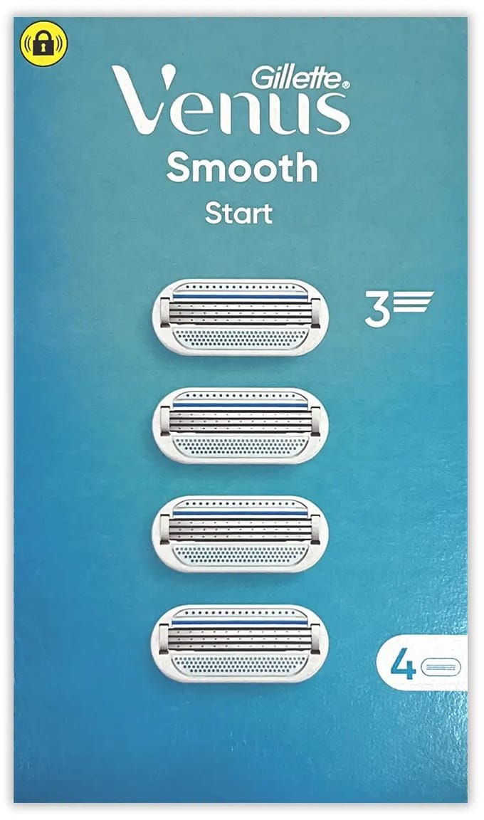 Gillette Venus Smooth Start Scheermesjes – 4 Stuks – Navulmesjes voor Vrouwen