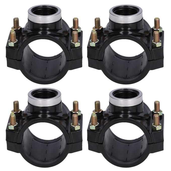 4 Sets Waterafvoer Zadel Plastic Pijp Extra Snelkoppeling T-stuk Kit G1 Buitendraad black