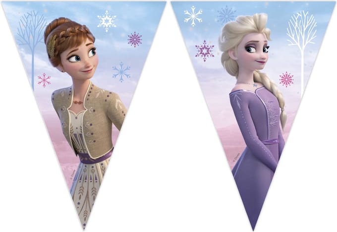 Vegaoo - Elsa Frozen papieren wimpelslinger 2,3 m